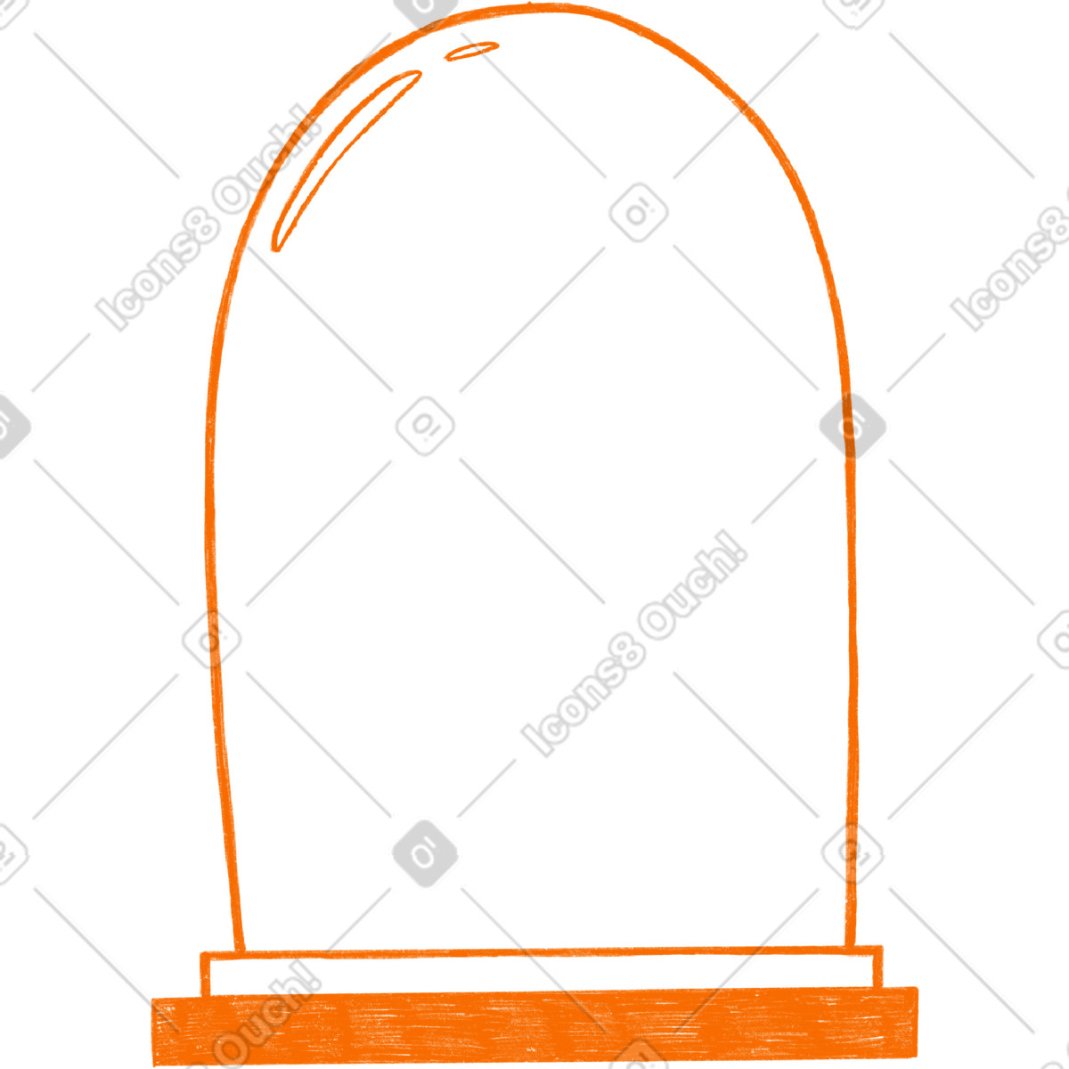 Orange transparent flask illustration in Biro style download in PNG, SVG