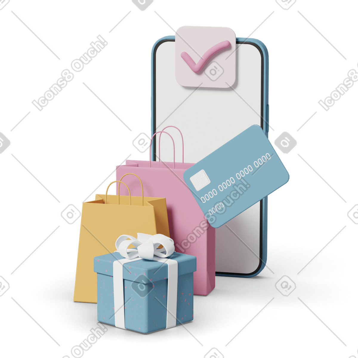 Online shopping-Illustration im 3D Casual life-Stil als Download in PNG, SVG