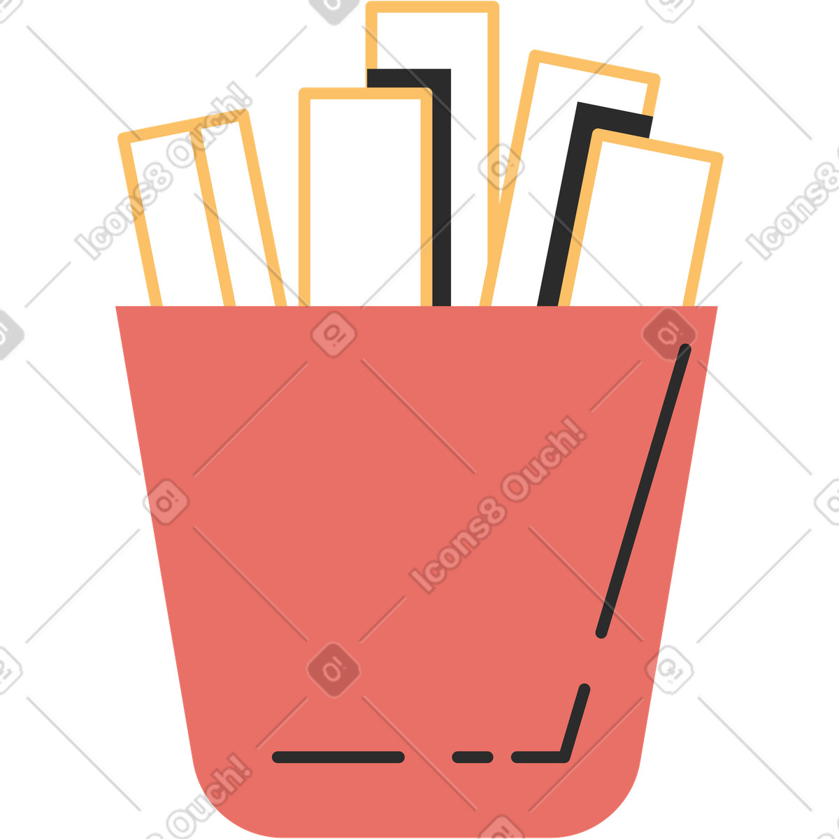 Illustration Frites dans le style Marginalia à télécharger aux formats PNG, SVG