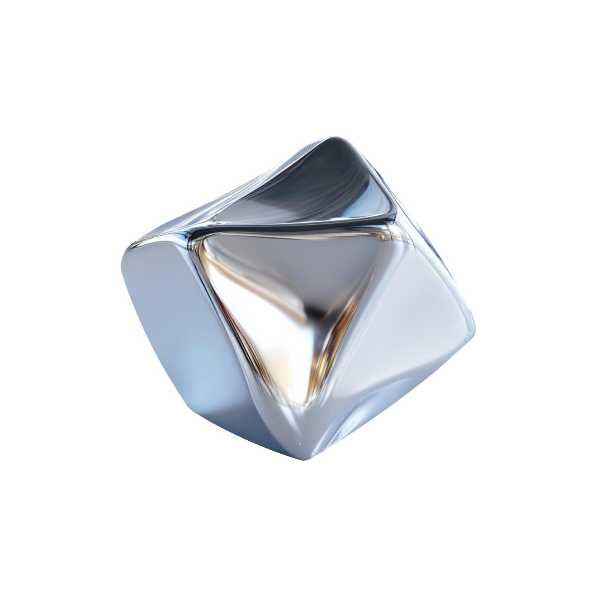 Ilustração de Design fluido, escultura 3d cromada, elemento de interface de ia, marca metálica, visual tecnológico em PNG e SVG
