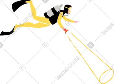 Diver with flashlight PNG, SVG
