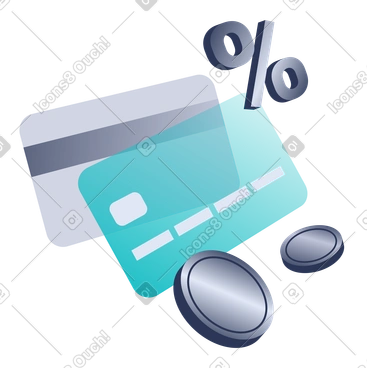 Credit cards, coins and percent symbol, Online Payment Processing, Financial Transaction System PNG, SVG