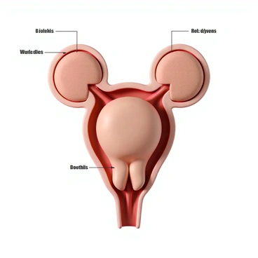 A detailed 3D render of the male reproductive system, prominently featuring the "testes" located within the scrotum. The "testes" are shown with a textured surface, highlighting their oval shape and the network of blood vessels surrounding them. The "epididymis" is depicted resting on top of each "testis," showing its coiled structure. The "vas deferens" extends from the testes, curving around the bladder, illustrated in a semi-transparent manner to reveal the inner layers. The "seminal vesicles" are placed posterior to the bladder, protruding slightly, and are detailed with their lobular appearance. The "prostate gland" is shown beneath the bladder, with clear anatomical features, and the "urethra" runs through the prostate, culminating in the opening at the tip of the penis. The overall composition is meticulously labeled, emphasizing key parts of the male reproductive system.