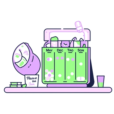A weekly pill organizer is placed on a wooden table. The organizer is divided into sections for each day of the week. Each section is filled with various heart disease medications, including tablets and capsules of different shapes and sizes. Some pills are round, while others are elongated, showcasing a range of textures. The organizer has a clear lid that is slightly ajar, revealing the colorful contents inside. Next to the organizer, there is a glass of water and a small notepad with handwritten notes regarding medication timings. A gentle light illuminates the scene, highlighting the details of the organizer and its contents.