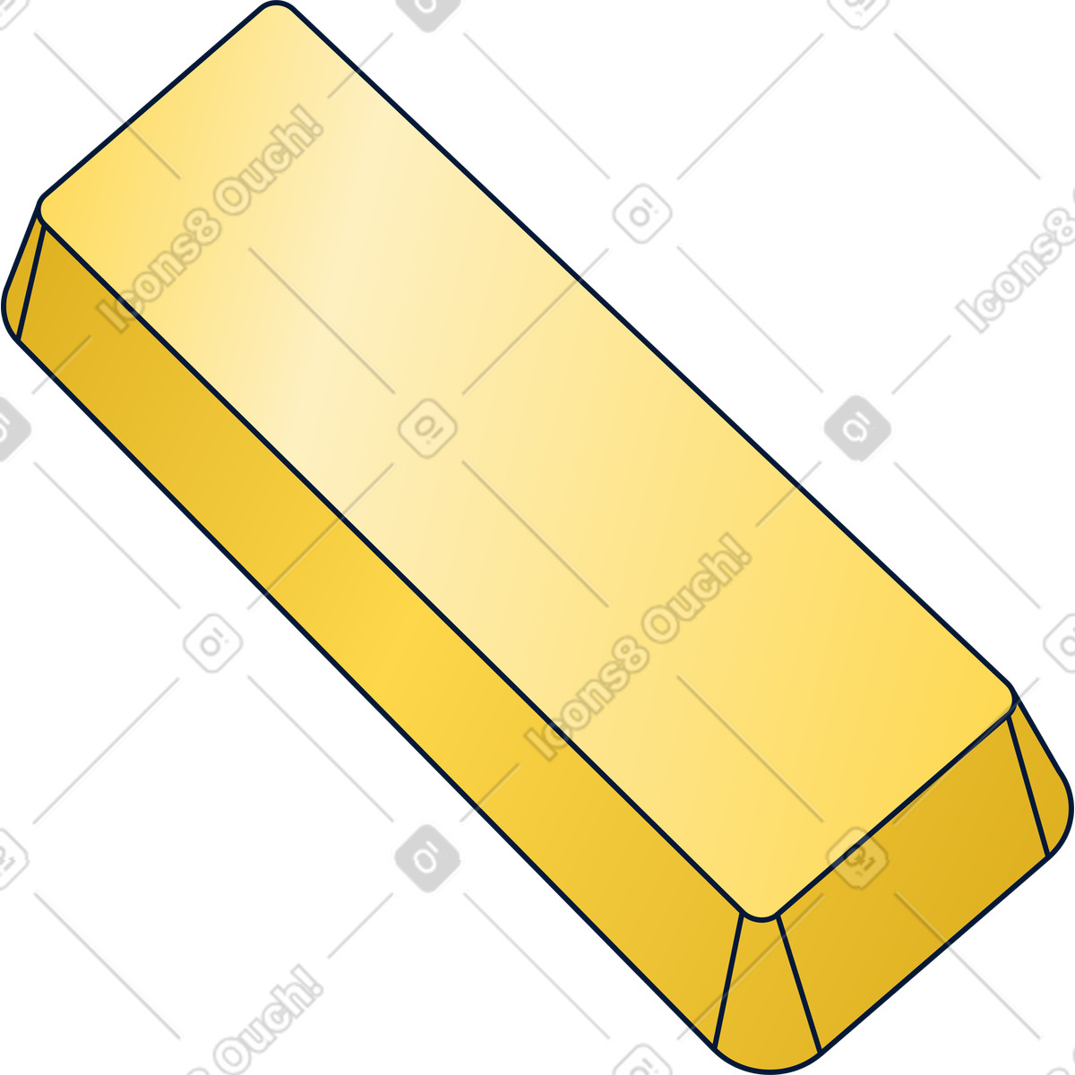 Gold bar illustration in PNG, SVG