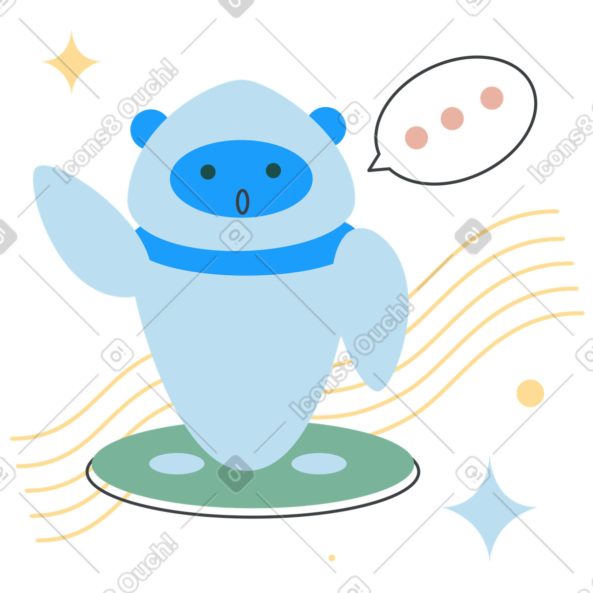 Robot with speech bubble illustration learning clipart for STEM education vectors
