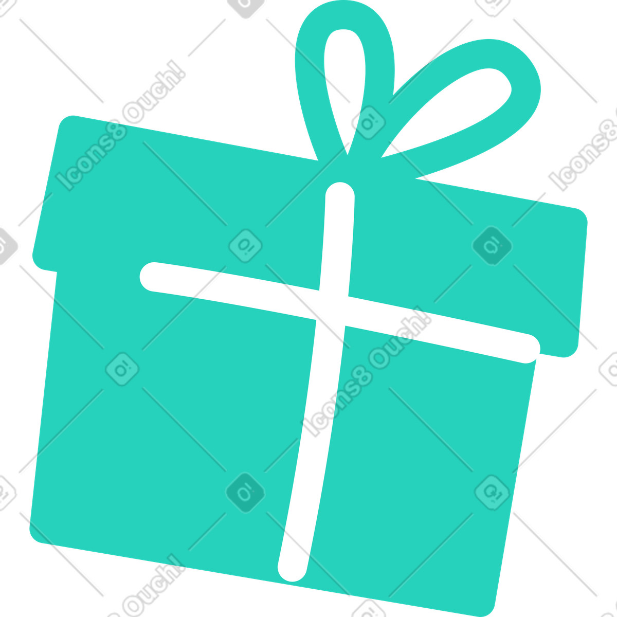 Geschenk grün-Illustration im Rocky-Stil als Download in PNG, SVG