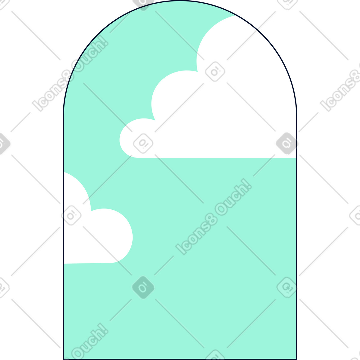 Teal スタイルの 雲の背景 のイラストをPNG、SVG形式でダウンロード