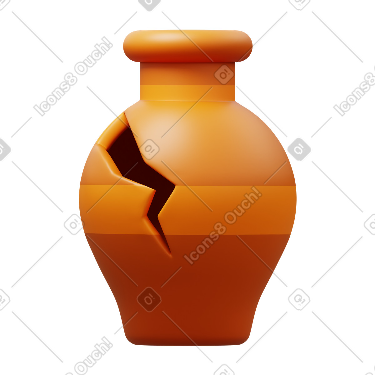 Illustration Vase cassé dans le style 3D Fluency à télécharger aux formats PNG, SVG