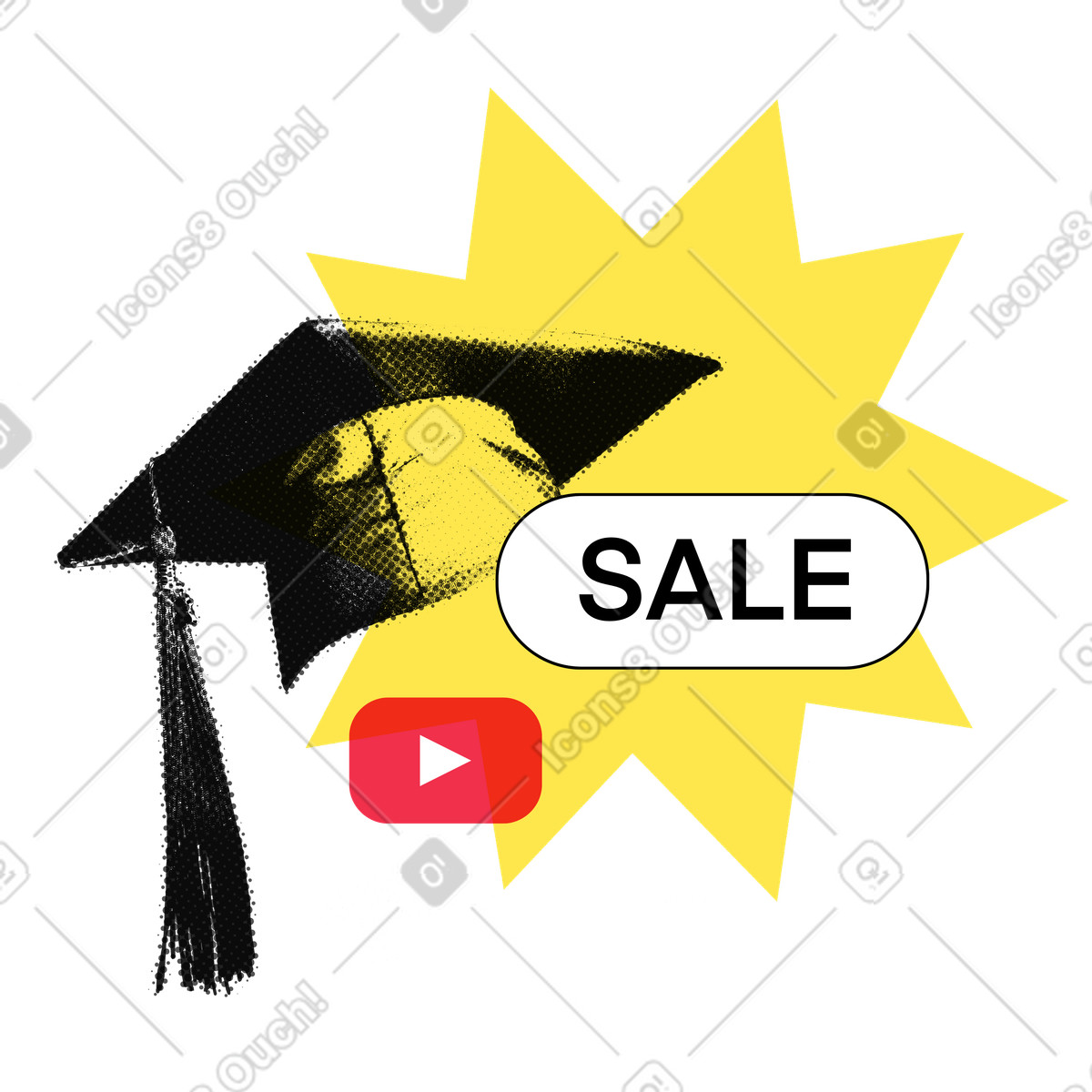 Online course going on sale  illustration in PNG, SVG