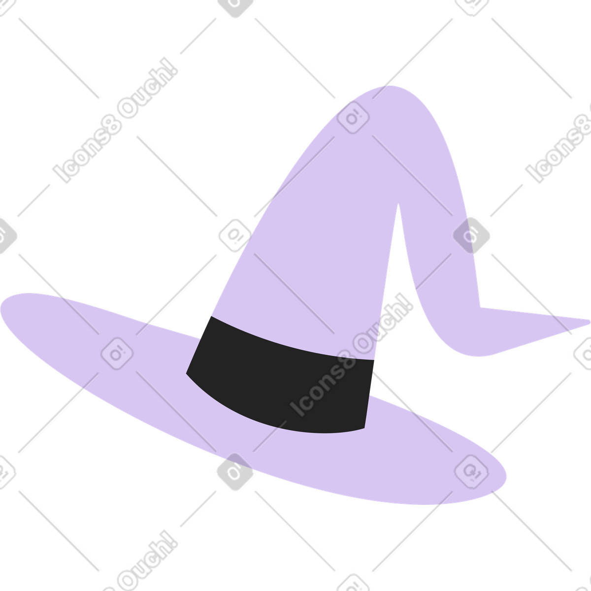 Ilustração de Chapéu bruxa em no estilo Sammy Line para baixar em PNG, SVG