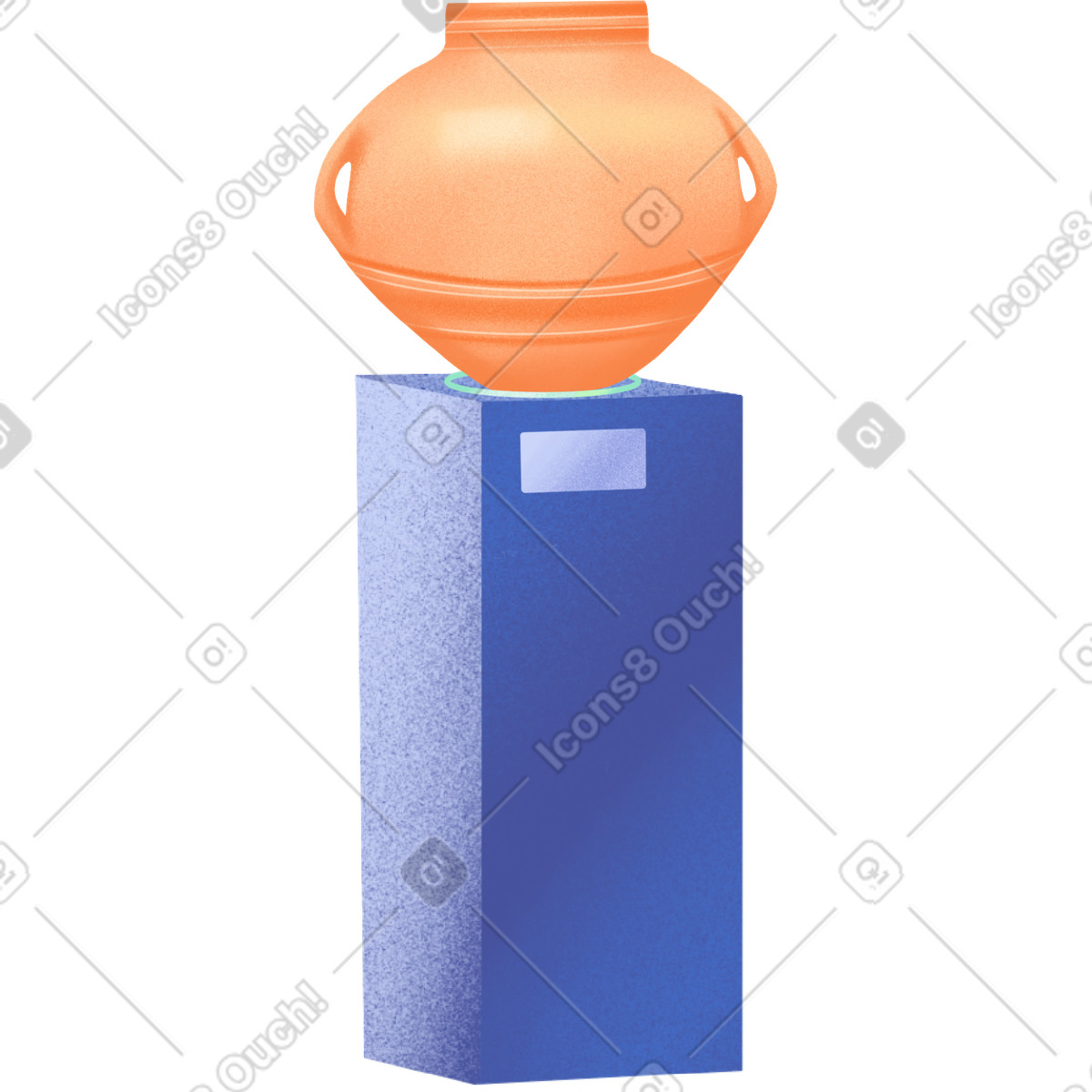 Antique clay vase on a blue base-Illustration im Smart-Stil als Download in PNG, SVG
