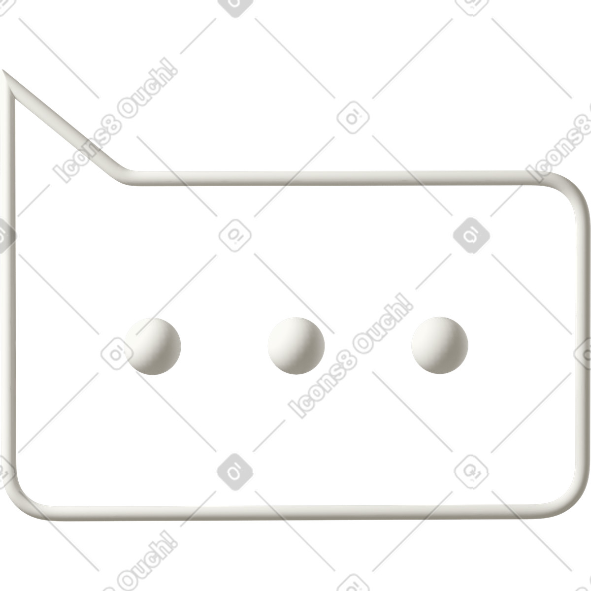 Ilustração de Transparent typing bubble up left em no estilo 3D Casual life para baixar em PNG, SVG
