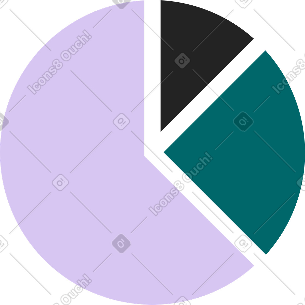 Pie charts illustration in Sammy Line style download in PNG, SVG
