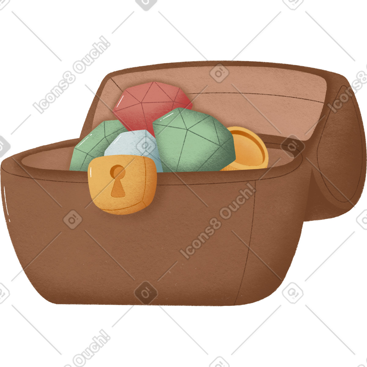 Treasure chest illustration in Woolly style download in PNG, SVG