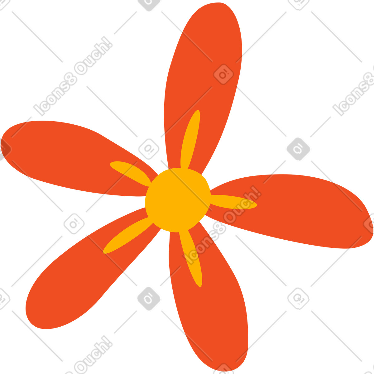 Fiore illustrazione in stile Flame scarica in PNG, SVG