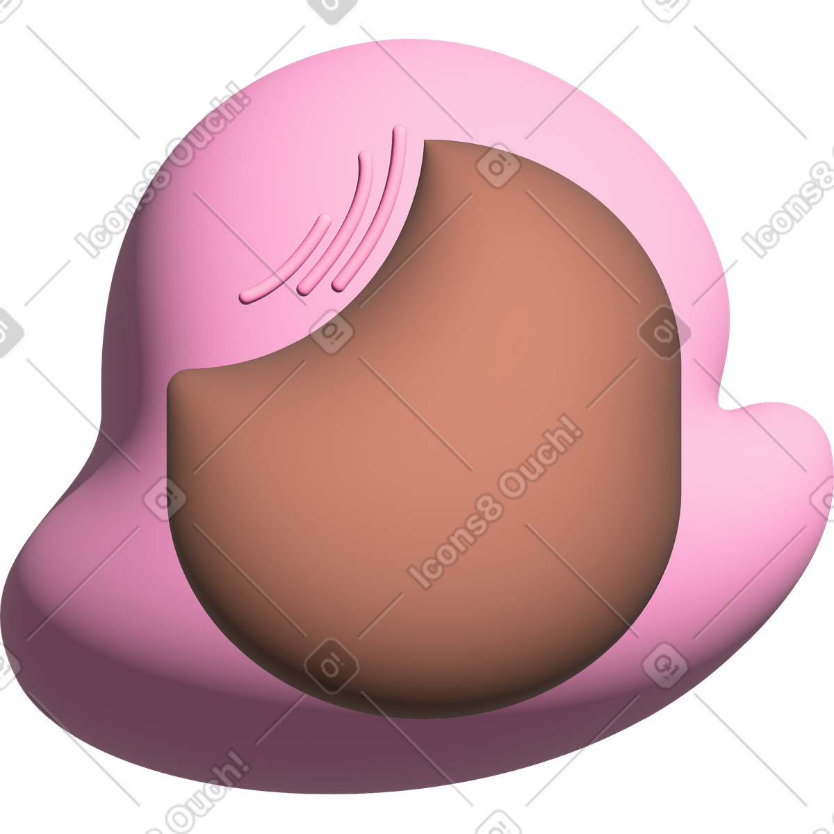 Illustration Tête aux longs cheveux roses dans le style Cartoony à télécharger formats PNG, SVG