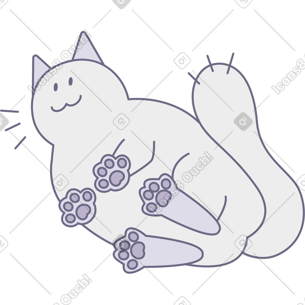 Ilustração de Gato sentado em no estilo Modul para baixar em PNG, SVG