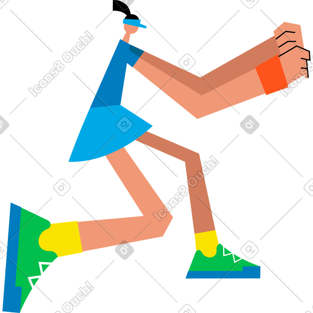 Woman in a skirt illustration Warp style download PNG, SVG