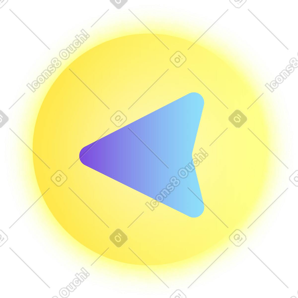 Glowing circle with arrow illustration in Isotech style download in PNG, SVG