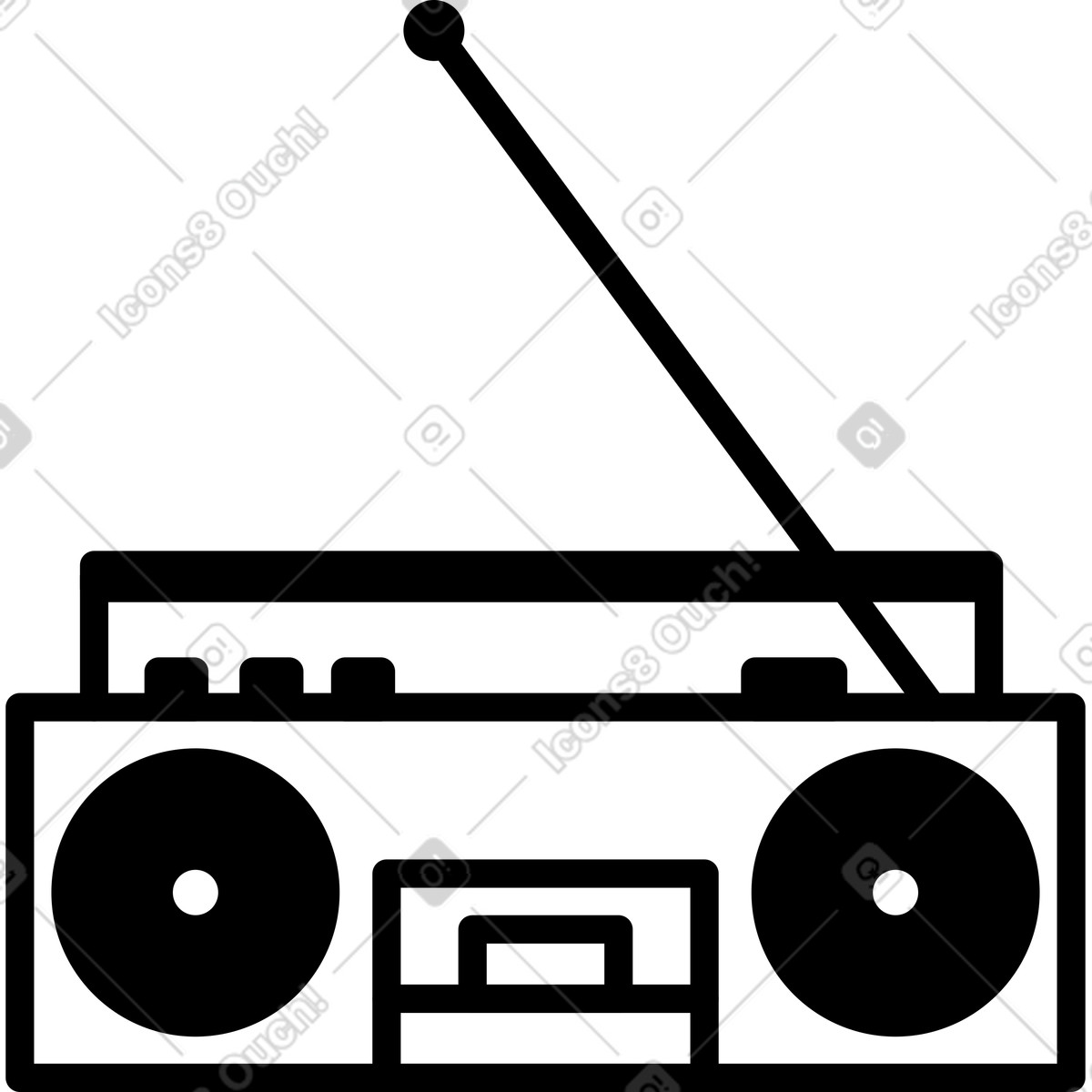 Tape recorder illustration in Transistor style download in PNG, SVG