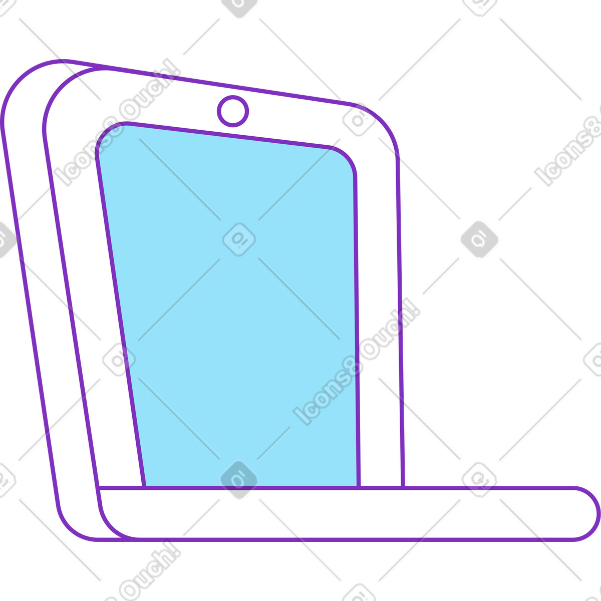 Ilustración Portátil blanco abierto de par en estilo Elastic a descargar PNG y SVG