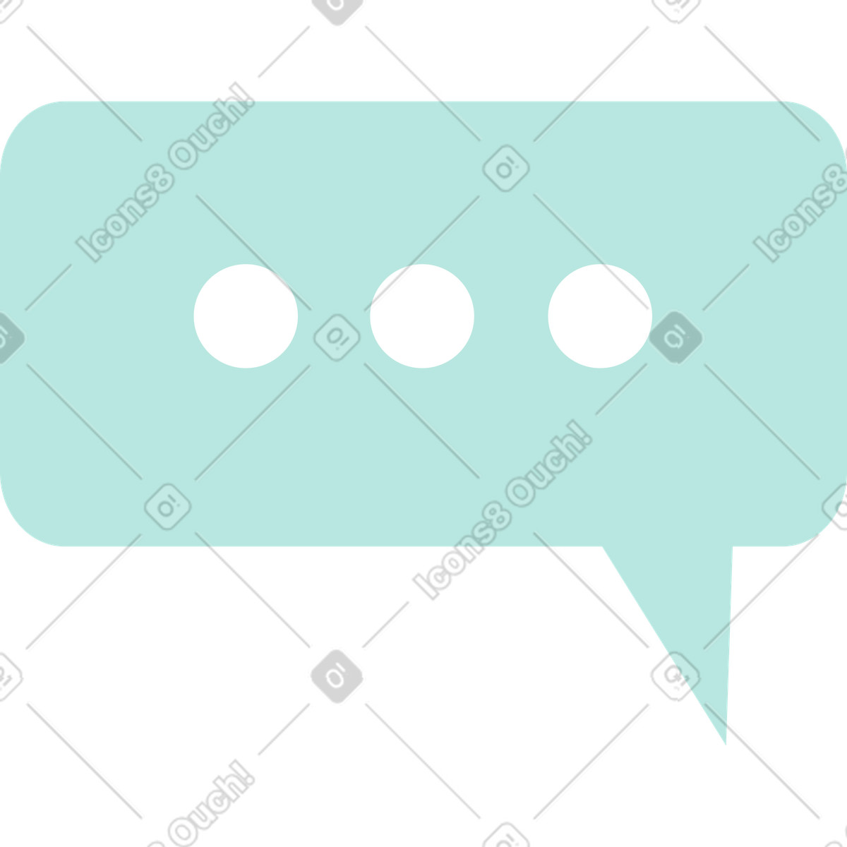 Green speech bubble with three dots illustration in Lagom style download in PNG, SVG