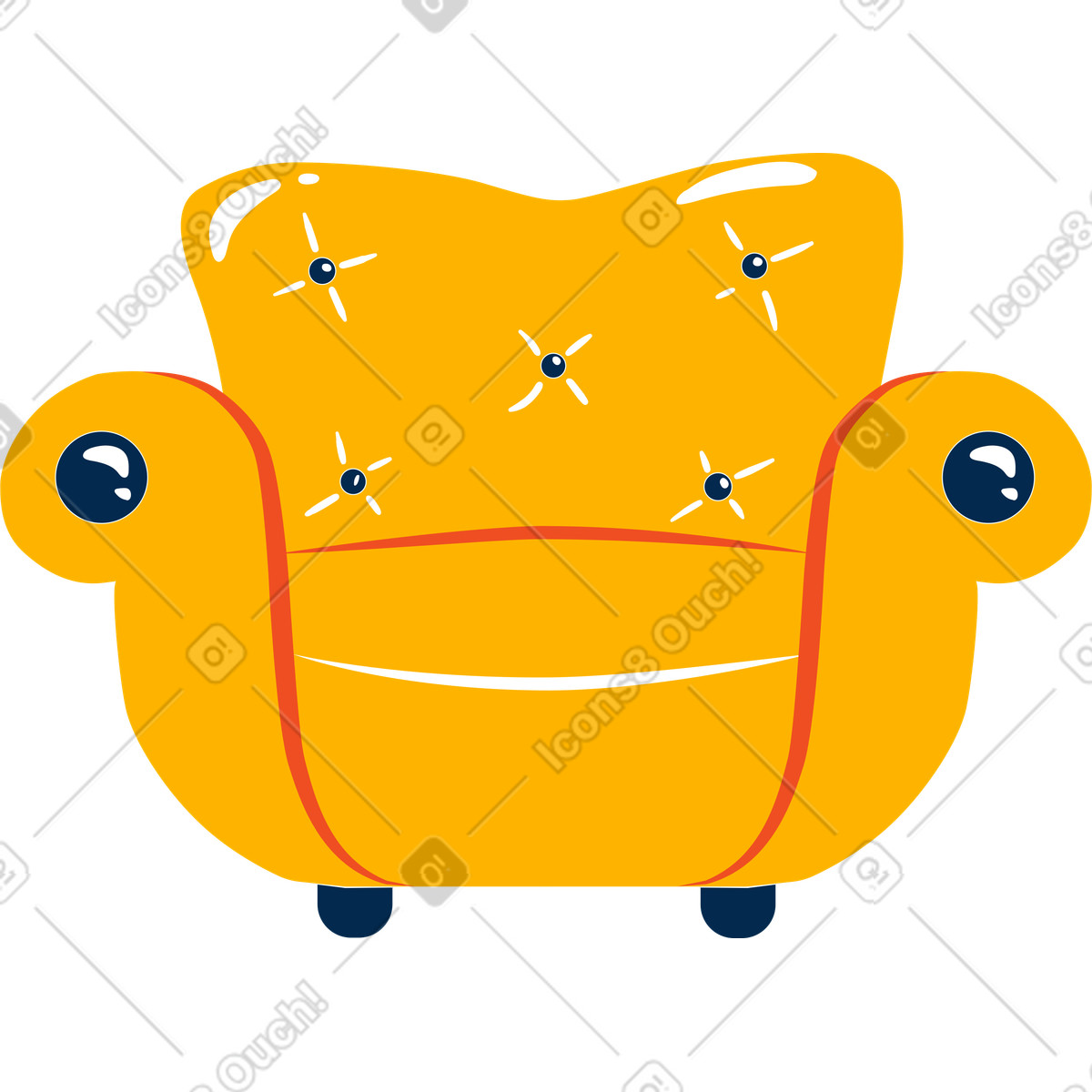 Armchair illustration in Flame style download in PNG, SVG