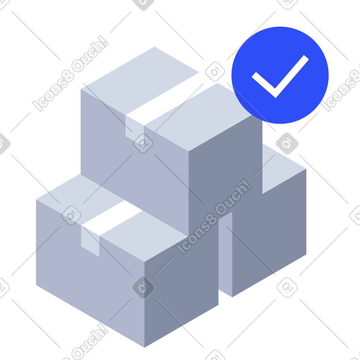 Stacked shipping boxes for successful devilery and order fulfillment illustration in System style download in PNG, SVG