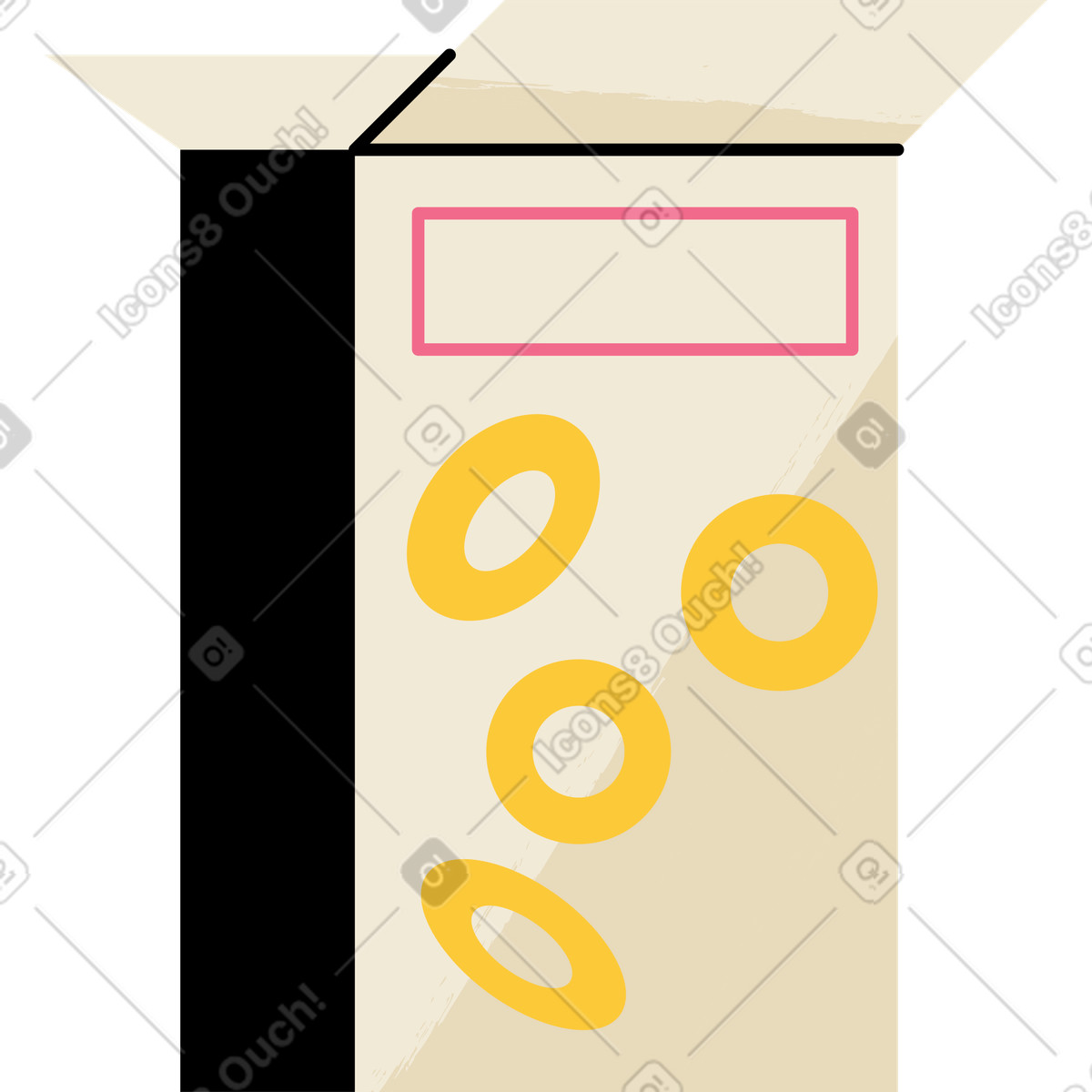 Juicy スタイルの フードボックスを開く のイラストをPNG、SVG形式でダウンロード