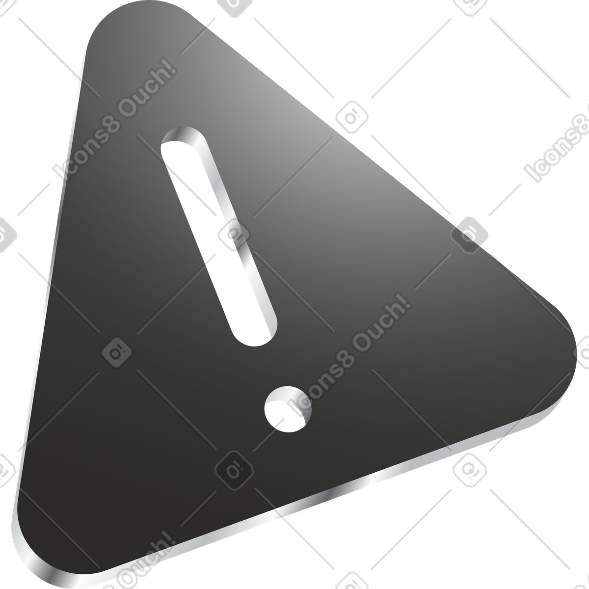 Warning dark illustration in Token style download in PNG, SVG