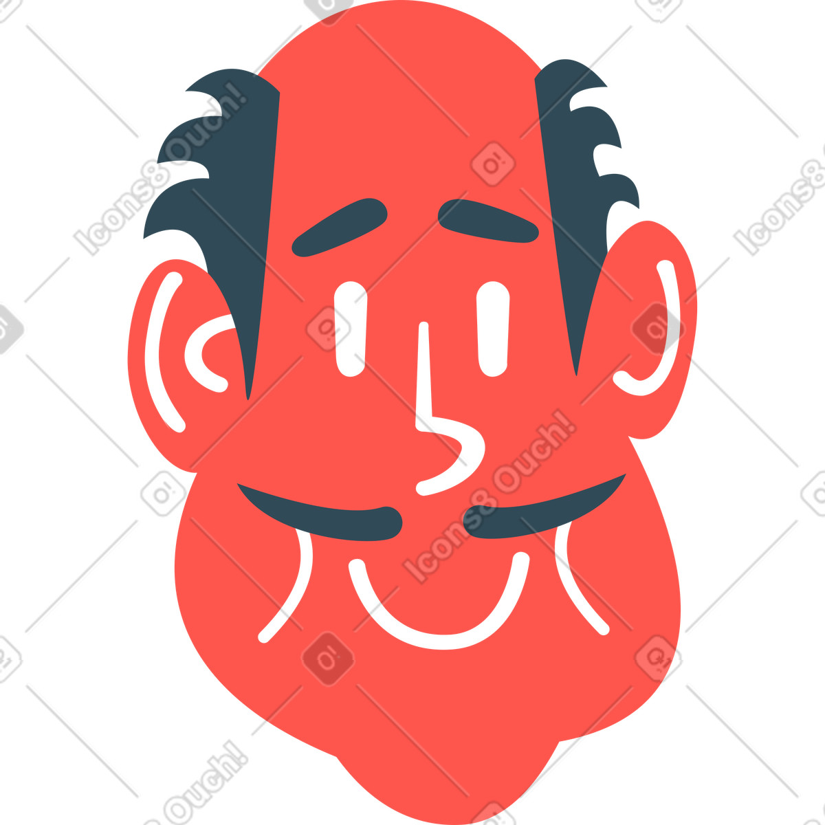 Testa maschile illustrazione in stile Kingdom scarica in PNG, SVG