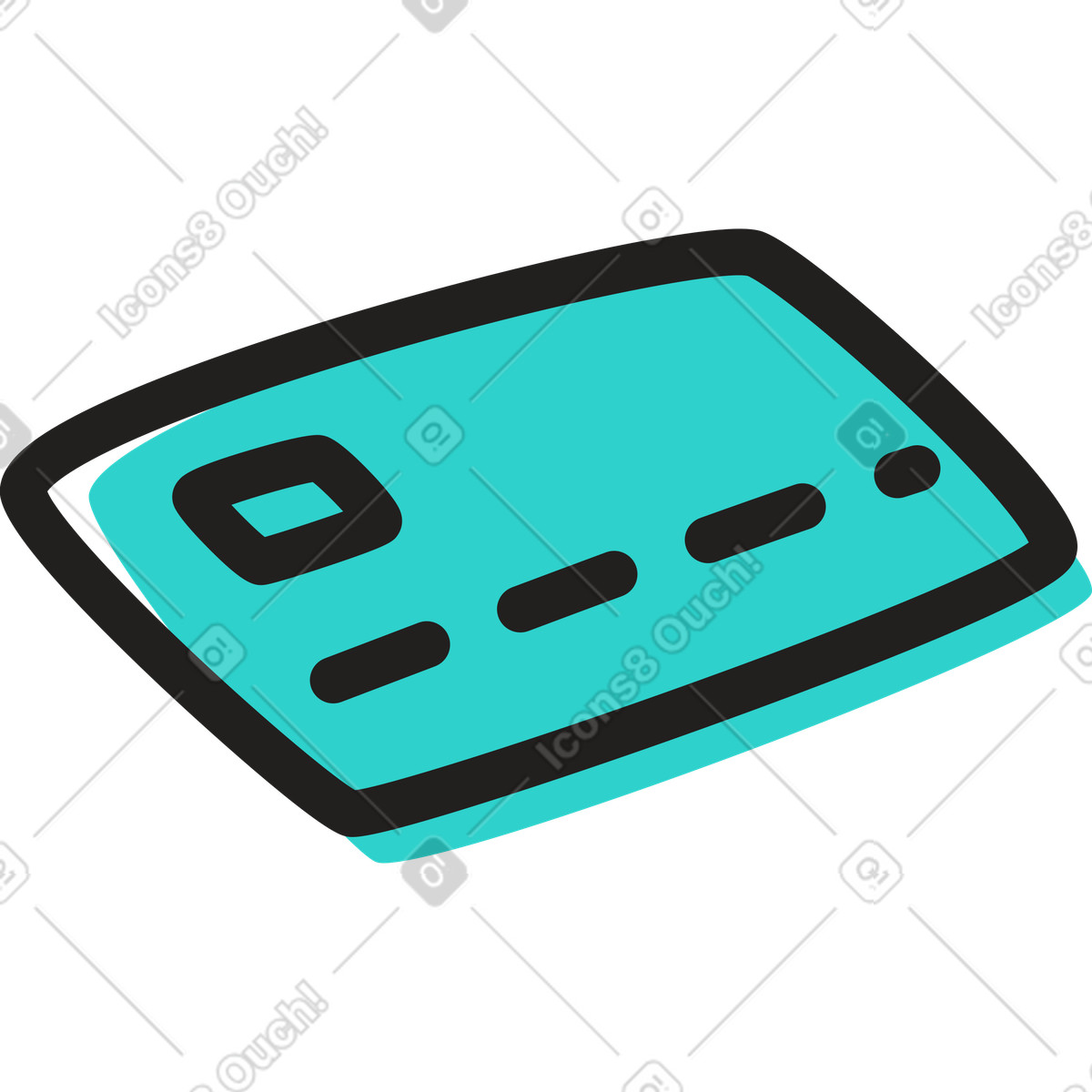 Credit card illustration in Little style download in PNG, SVG