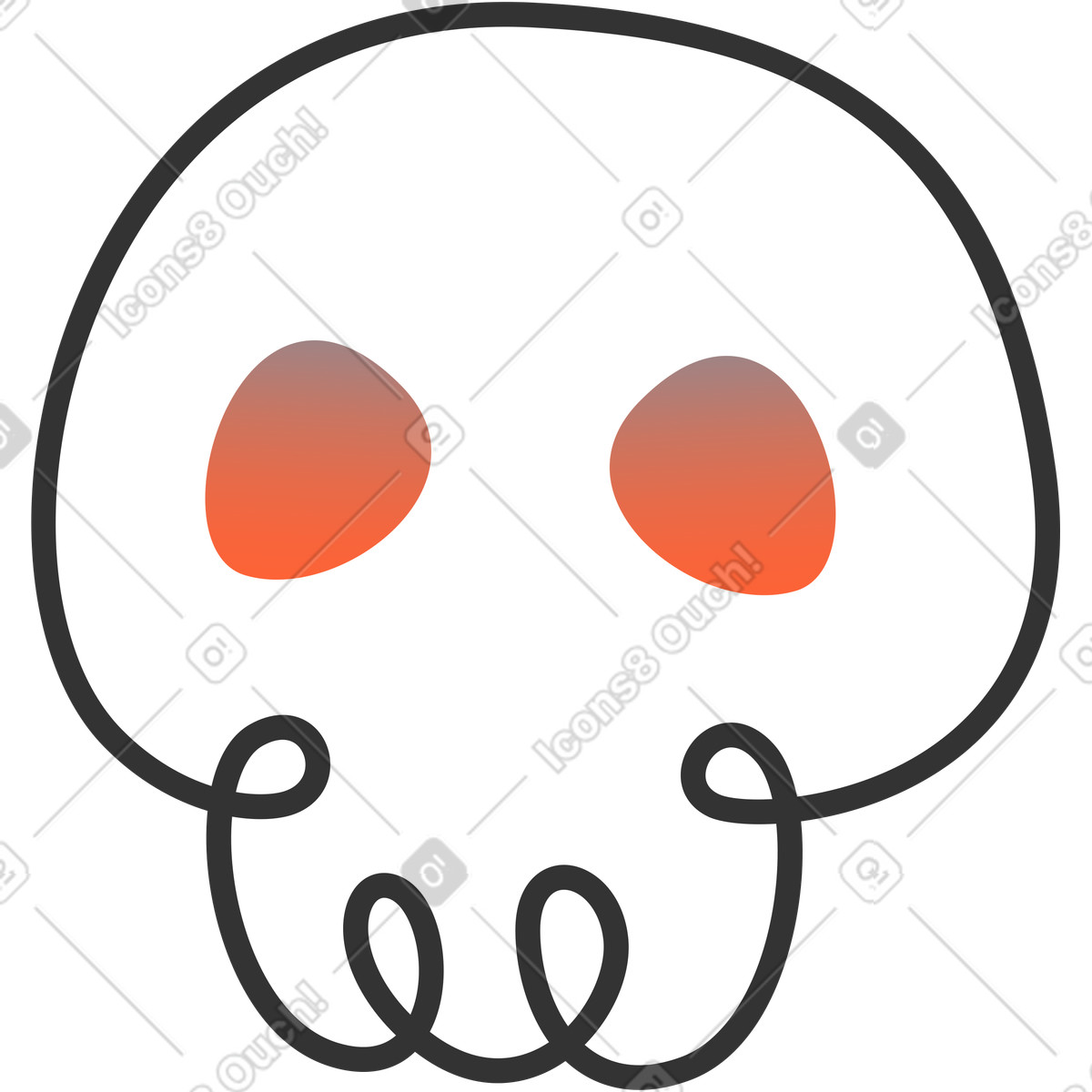 Cranio illustrazione in stile Crayon scarica in PNG, SVG
