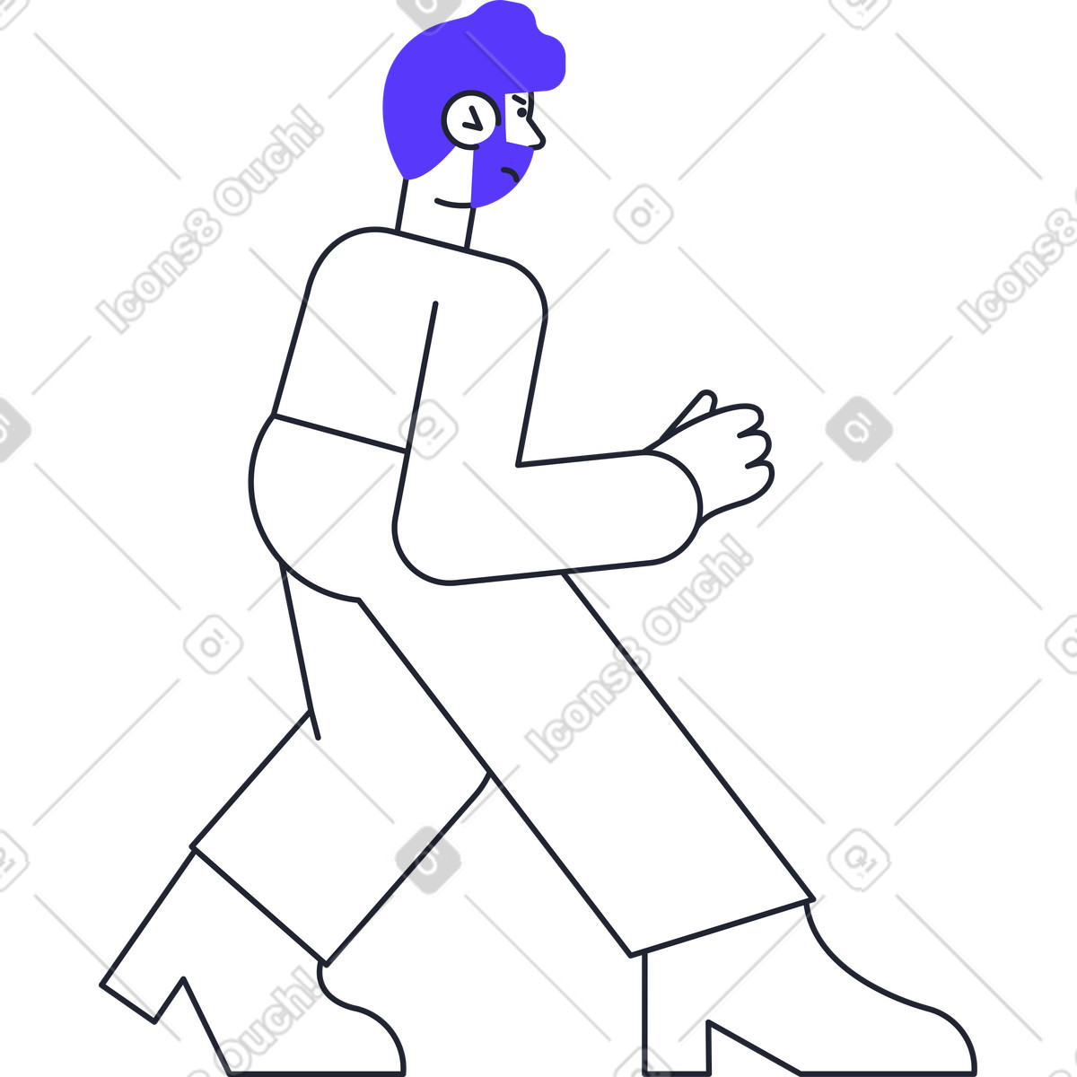 Illustration Homme de dos dans le style Pablita à télécharger aux formats PNG, SVG