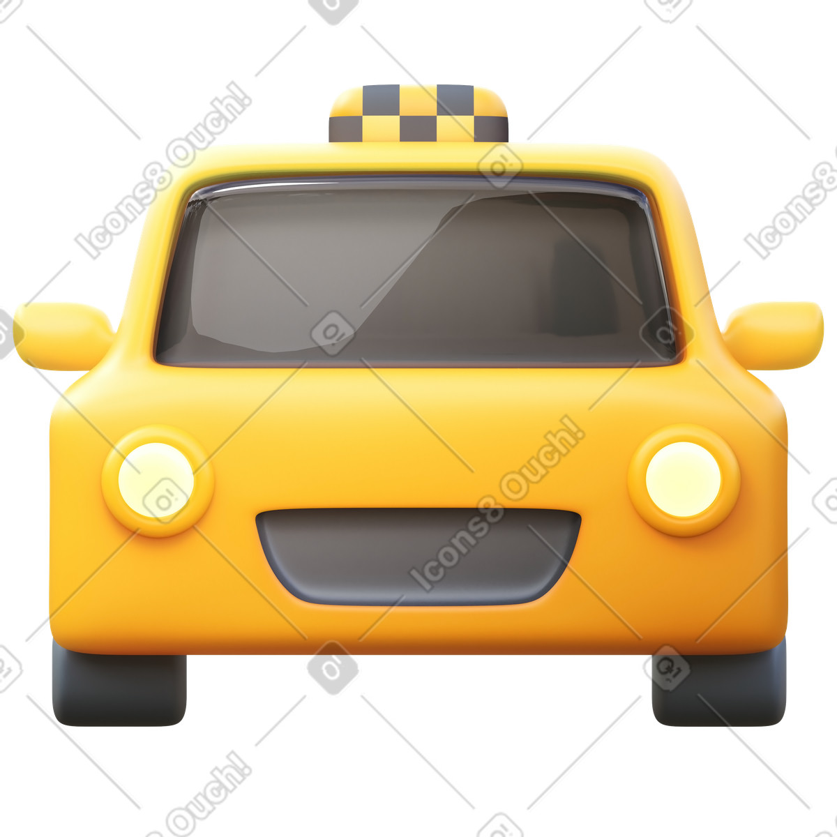 Ilustración Taxi en estilo 3D Fluency a descargar en PNG y SVG