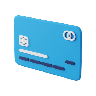 A blue credit card with minimal design - 3D Pack style illustration
