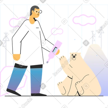 Vet and animal care for polar bear PNG, SVG