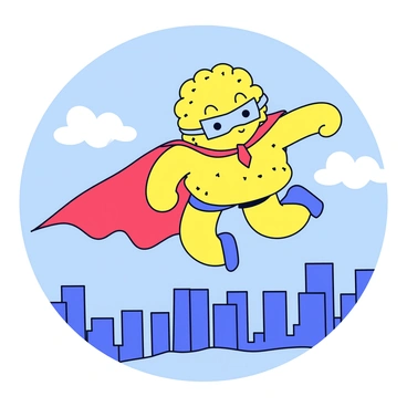 A sponge superhero flying over a city to save the day with a cape and mask.