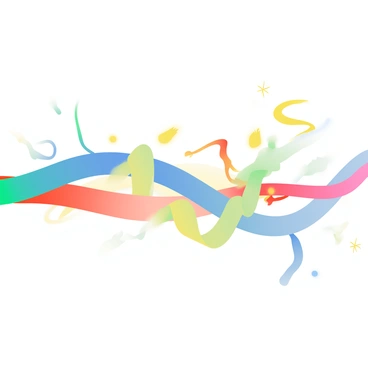 A series of wires in various colors are displayed against a neutral background. The wires have vibrant hues including bright blue, electric green, and fiery red. An animated flow of electric current is illustrated by dynamic, swirling patterns of light moving through the wires. The currents pulse and change colors as they travel, creating an energetic motion. Small sparks of light occasionally burst from the wires, adding to the visual intensity. The composition captures the essence of movement and energy in a clear and striking manner.