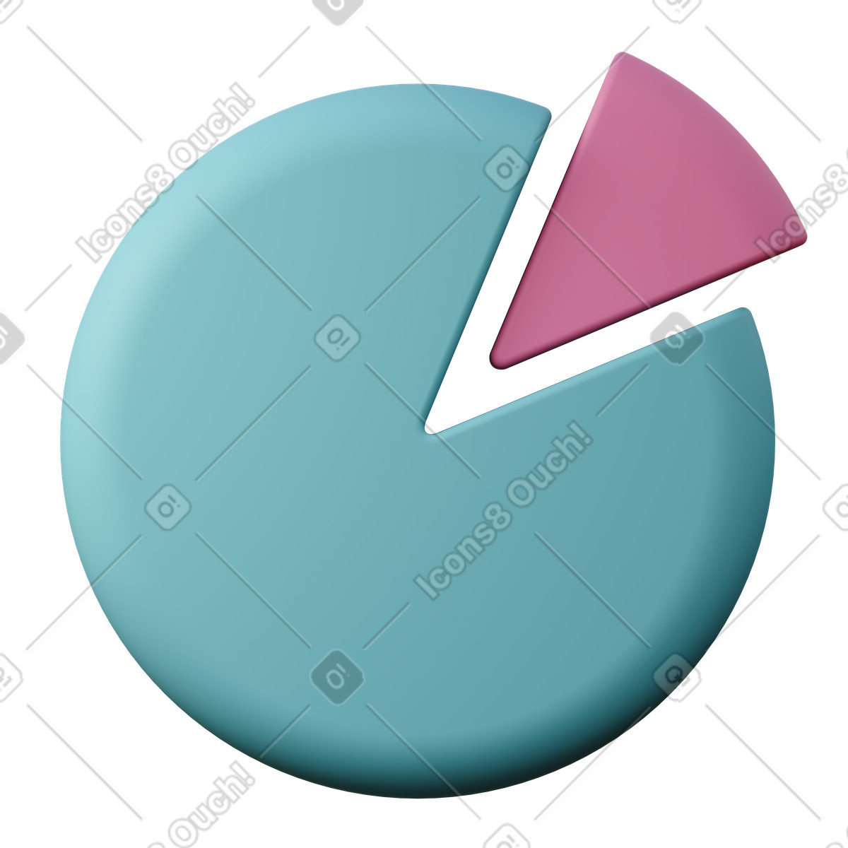 Иллюстрация Chart with slice в стиле 3D Sugary — скачать в форматах PNG, SVG