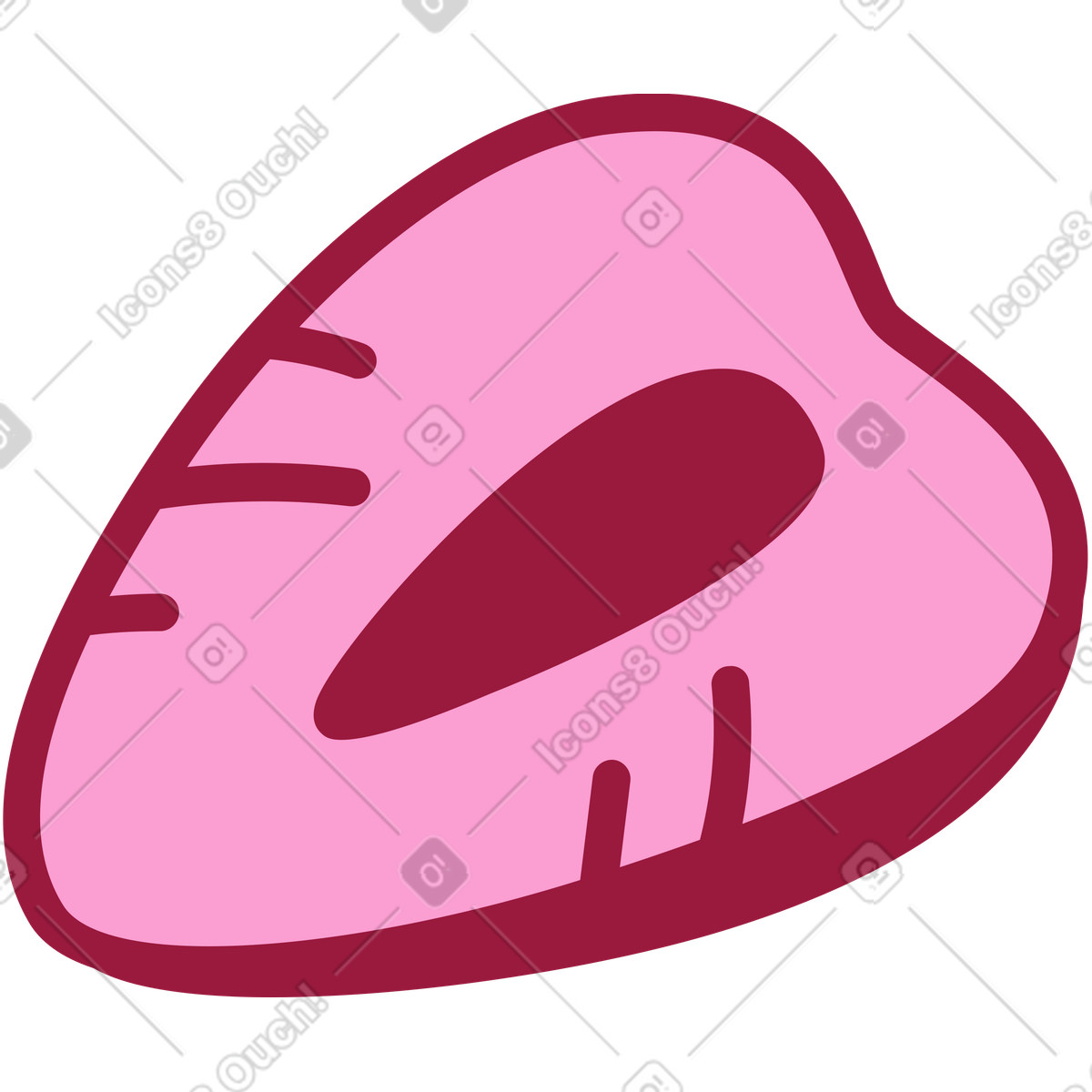 Cut strawberry illustration in Storyline style download in PNG, SVG