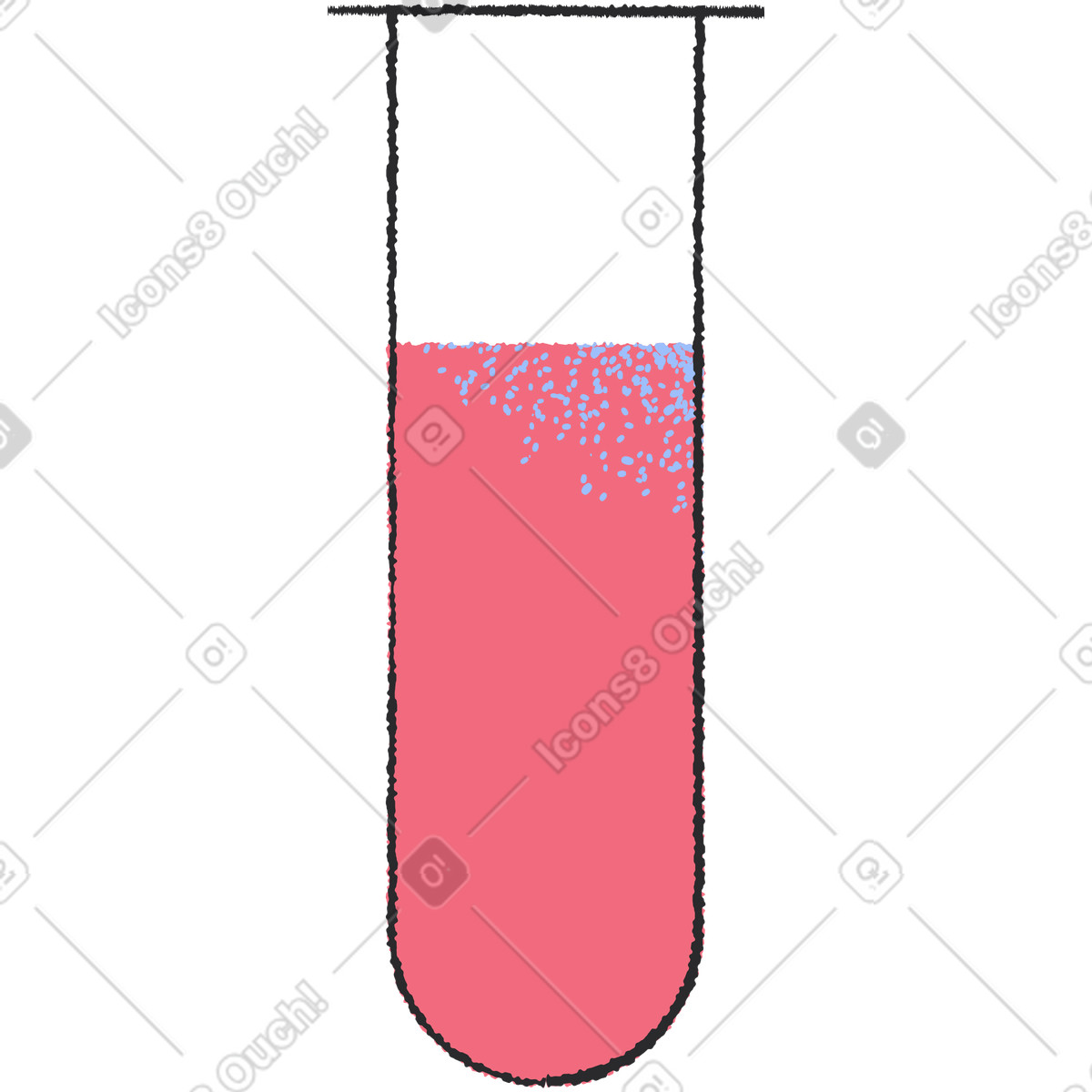 Ilustración Tubo de ensayo rojo en estilo Pablo a descargar en PNG y SVG