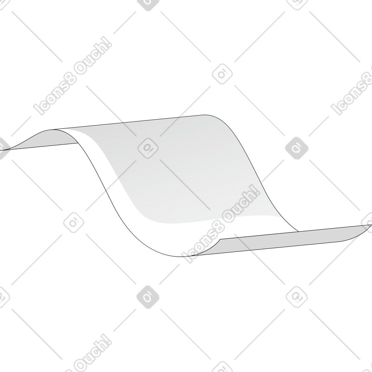 White wavy paper document illustration in Futuristic style download in PNG, SVG
