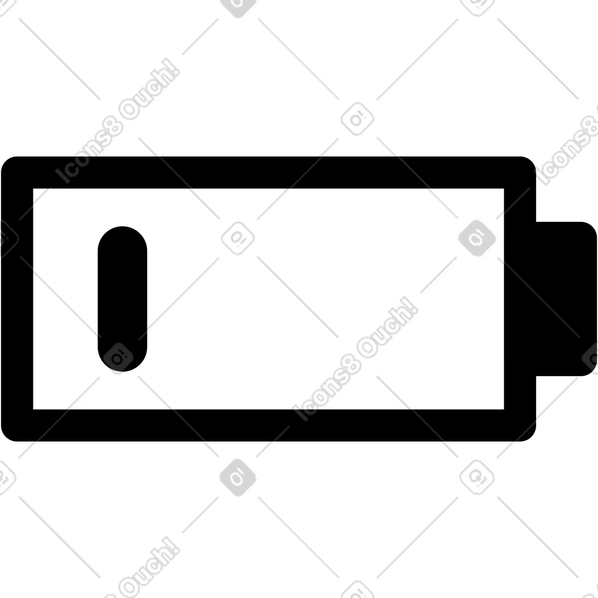下载 Notion Line Art 风格的 Battery low power level indicator with minimal charge bar symbol 插画，支持 PNG、SVG 格式