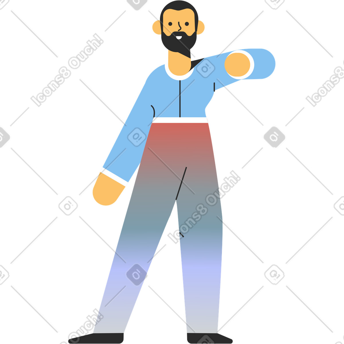 Mann-Illustration im Marginalia-Stil als Download in PNG, SVG