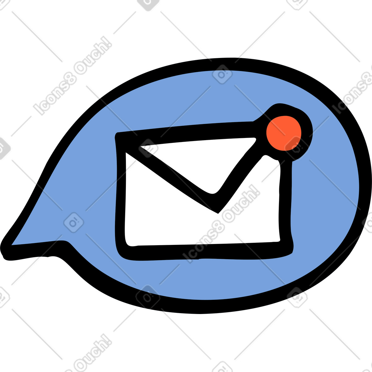 Illustration Bulle de dialogue avec un message entrant dans le style Comic à télécharger aux formats PNG, SVG