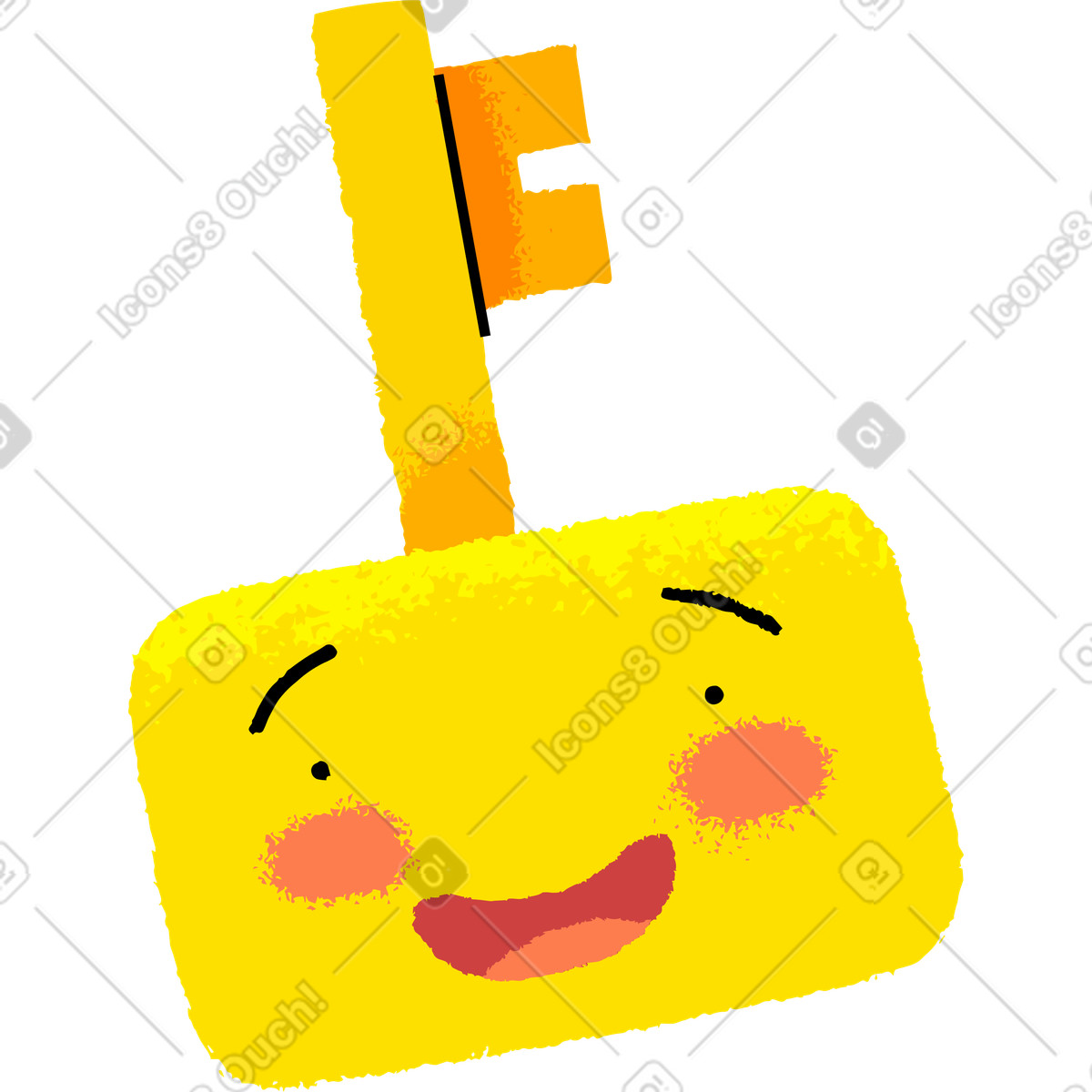 Ilustração de Face chave em no estilo Mirage para baixar em PNG, SVG