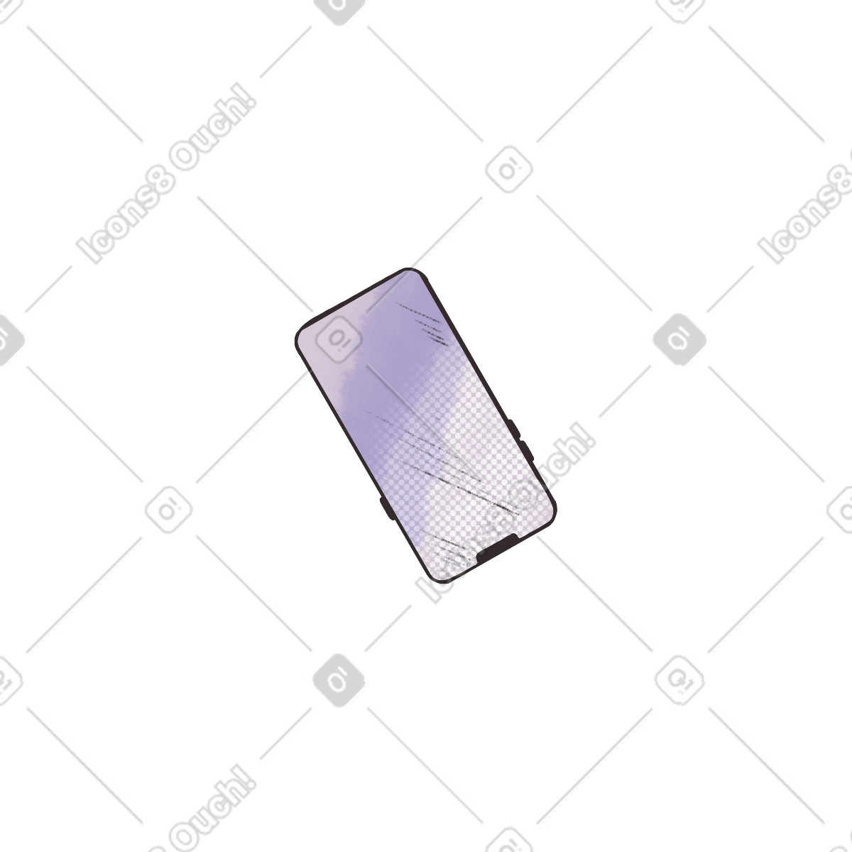 Smartphone illustration clipart of handheld device screen for digital projects