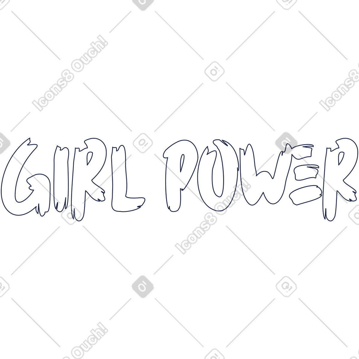 Potere della ragazza illustrazione in stile Urban Line scarica in PNG, SVG